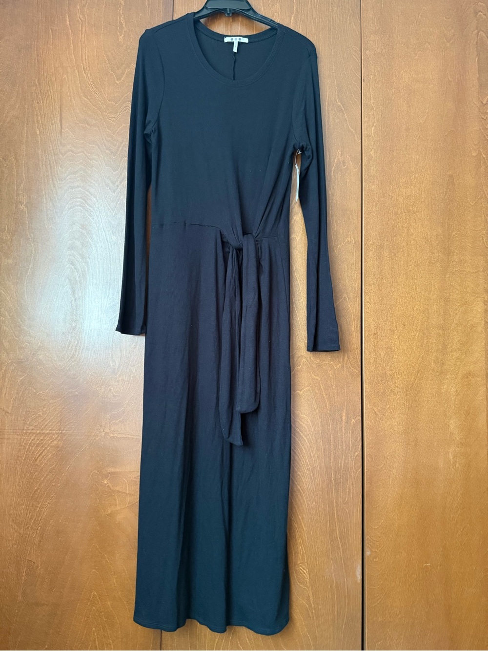 Three Dots Rock Fit Black Knit Dress NWT Ret $124 Sz Lg